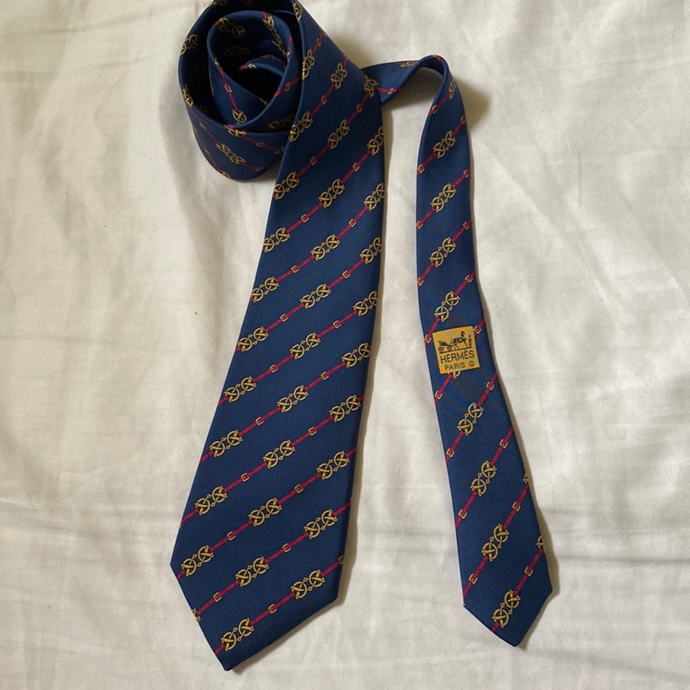 Hermes Blue Silk Tie Mors Nr 7211 UA
$70.00 USD